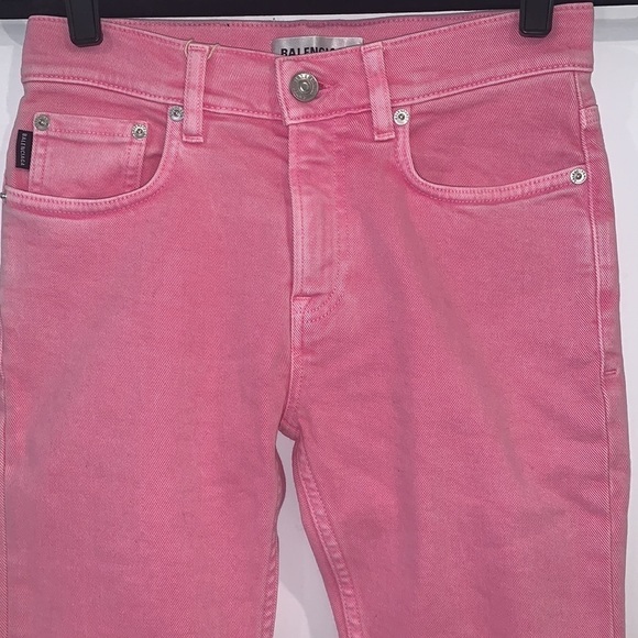 BALENCIAGA Bright Pink Barbiecore Mid Rise skinny jeans size 24 - Picture 4 of 16
